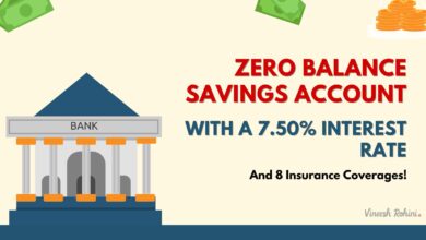 Zero Balance Savings Account